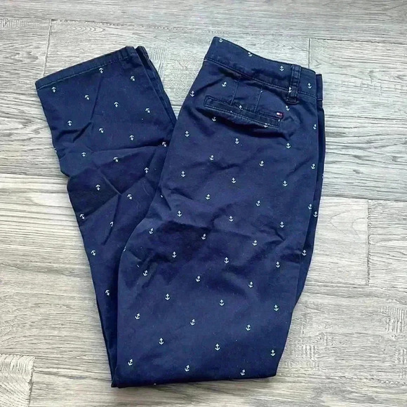 𝅺tommy Hilfiger | Hampton stretch slim chino blue nautical pants with  boats - Picture 1 of 11